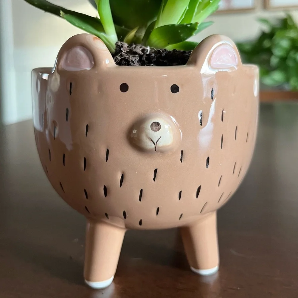New Ceramic Bear Planter - Picture 1 of 11
